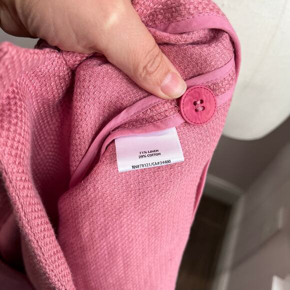 Eileen Fisher Pink Linen Cotton Blend Jacket Coat Size 2X NWT - Picture 7 of 8